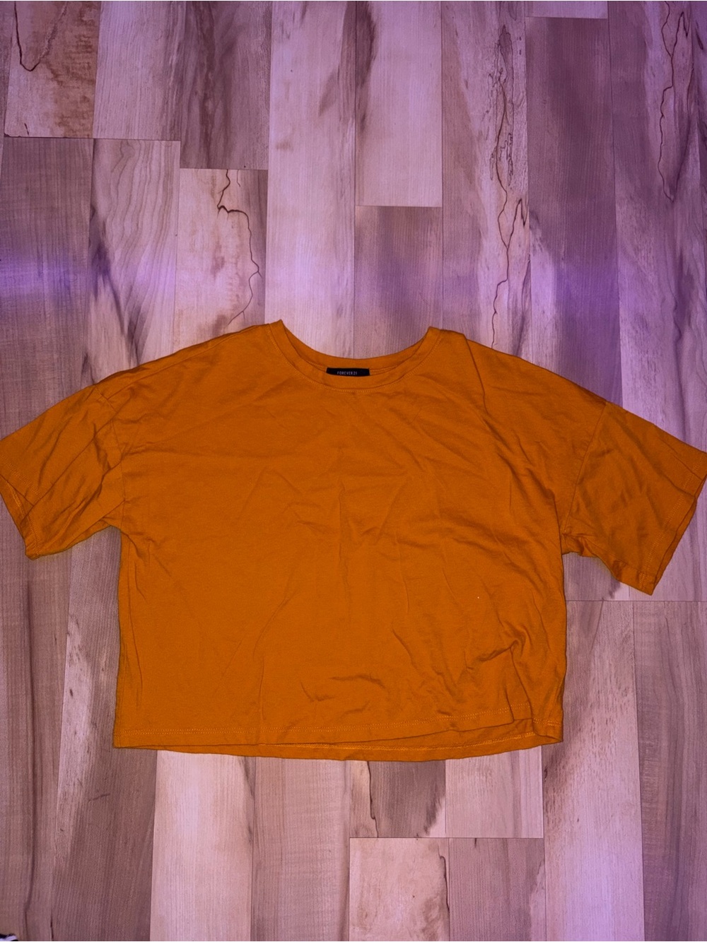 Forever 21 Orange Cropped Tee - Women